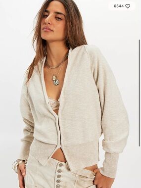 Free People Kait cardi soft sweater cotton cardigan